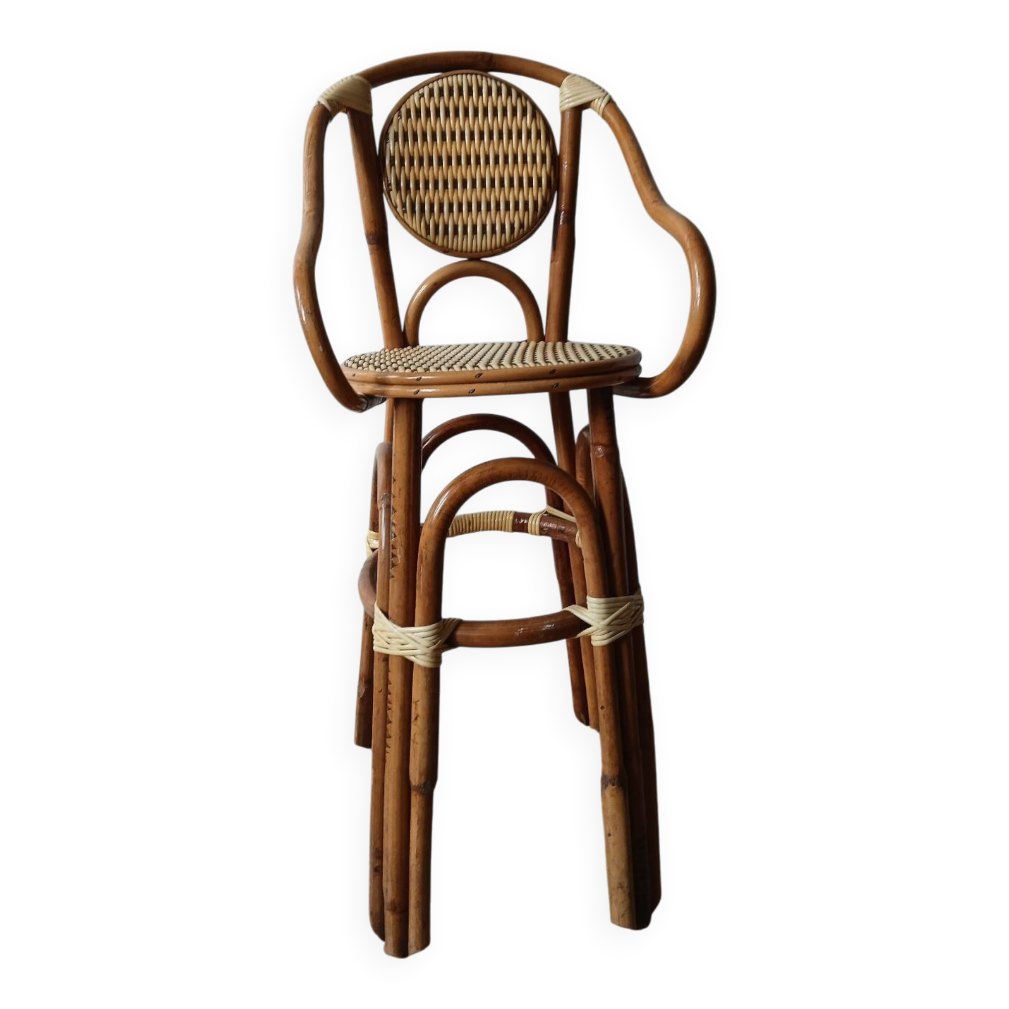 Rattan high chair for children