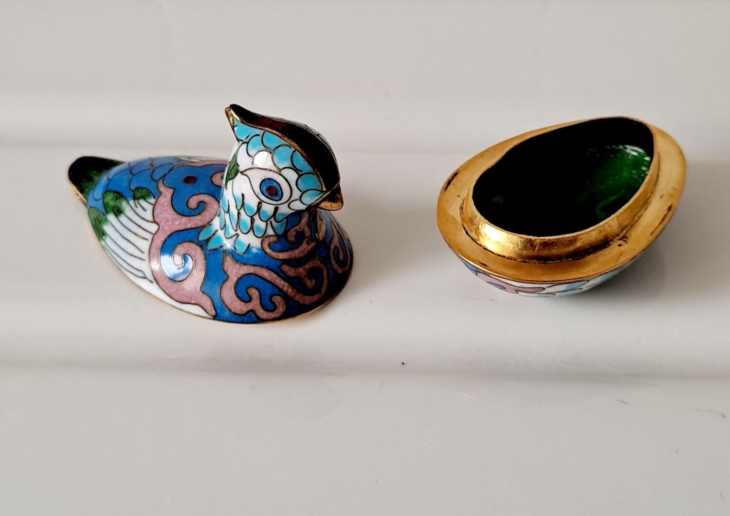 Pillbox mandarin enameled duck