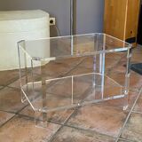 Coffee table David LANGE. 1970. Plexiglass. 60x40.