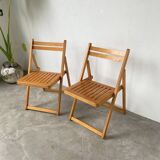 70s beech folding chairs