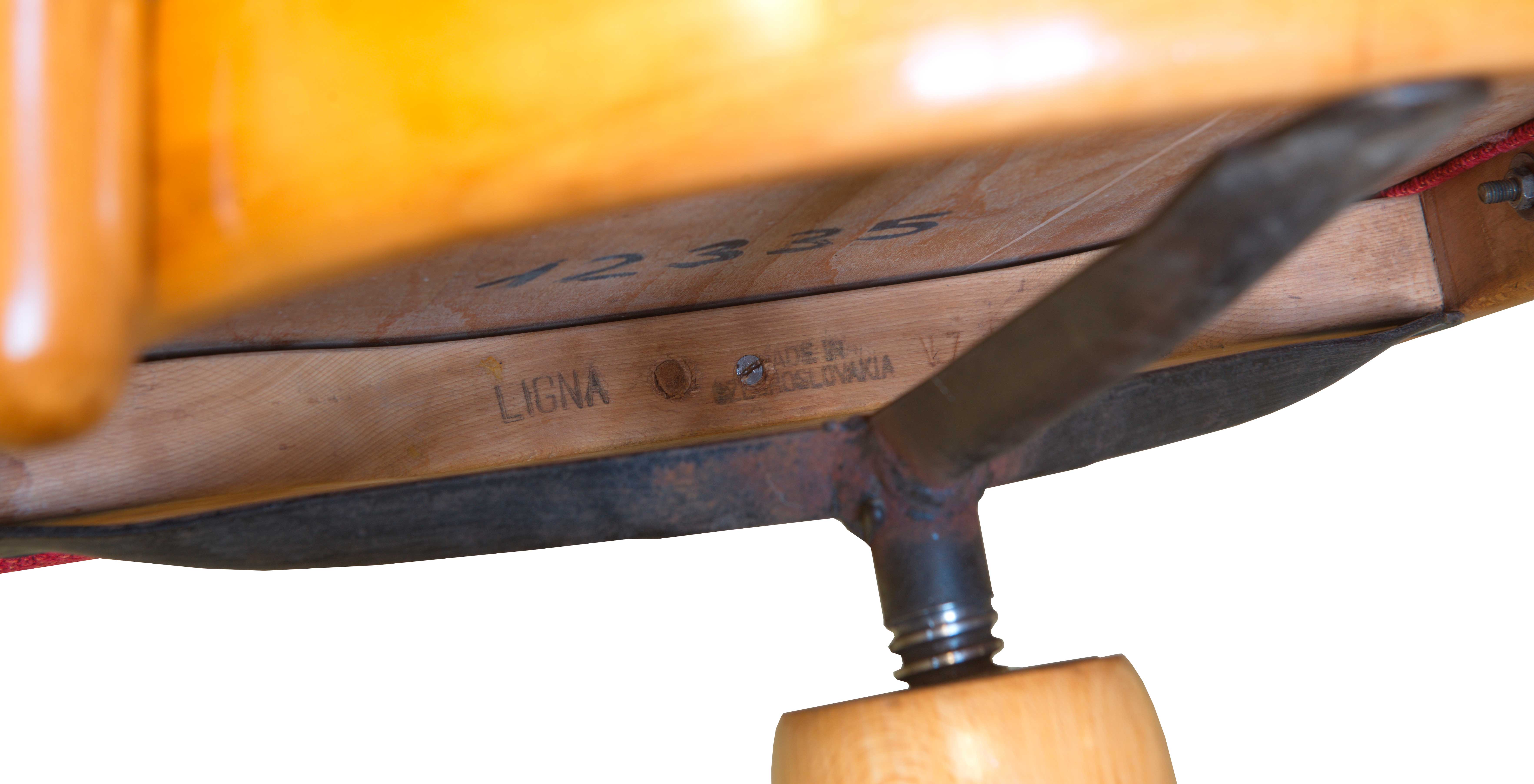 1950's Bentwood Swivel Armchair by Ligna Prague