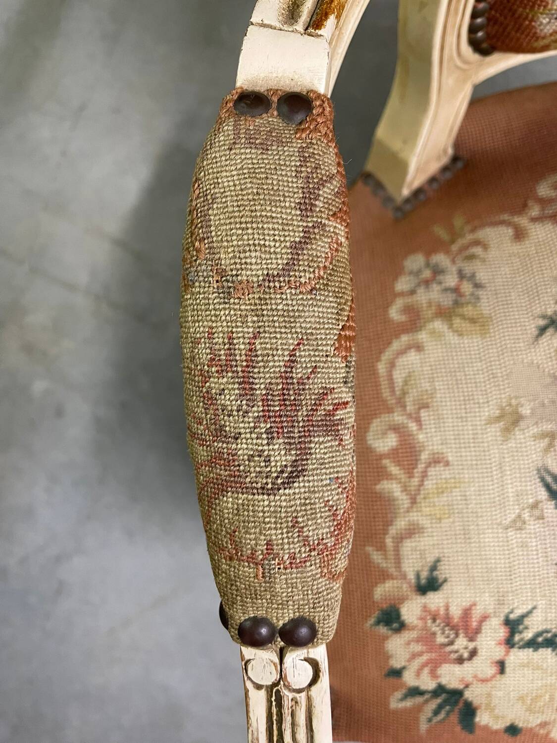 French Armchair with Floral Tapestry