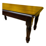 Table basse en bois massif finition noyer bicolore