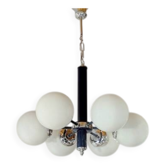 Lustre avec globe en opaline