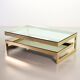 Belgo-Chrom Architectural G-Table 23-Carat Goldplated with Glass Tops 1970s
