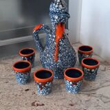 Vallauris sea foam ceramic liquor service