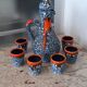 Vallauris sea foam ceramic liquor service