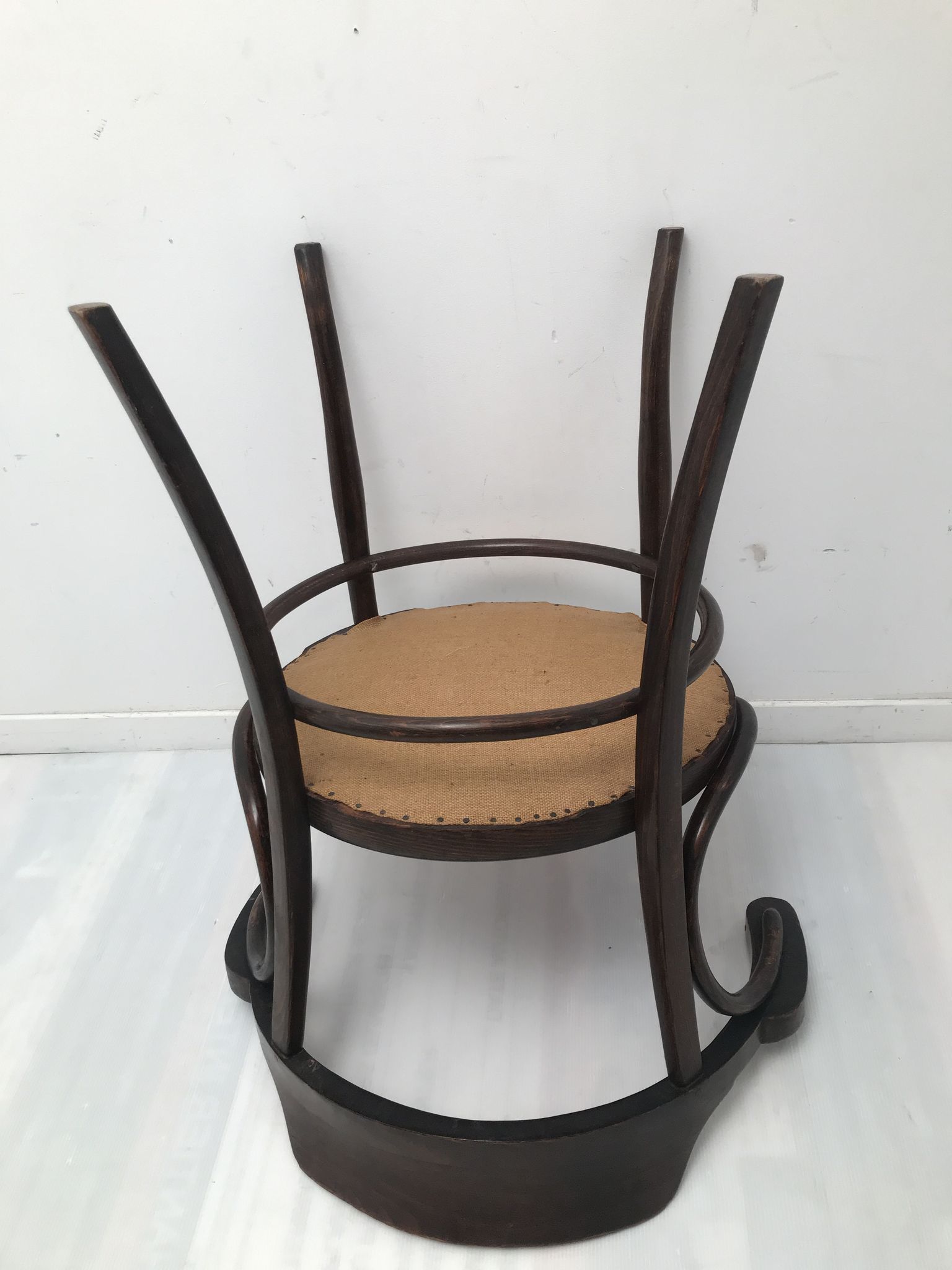 Old curved wooden chair