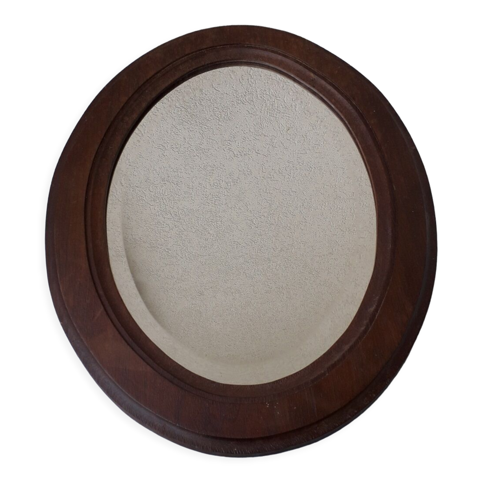 Oval wooden mirror