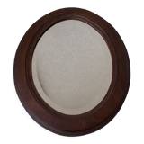 Oval wooden mirror