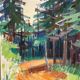 Swedish Oil on Canvas “Spår” by Gustaf Höglund, Vintage & Framed 57 × 49 cm