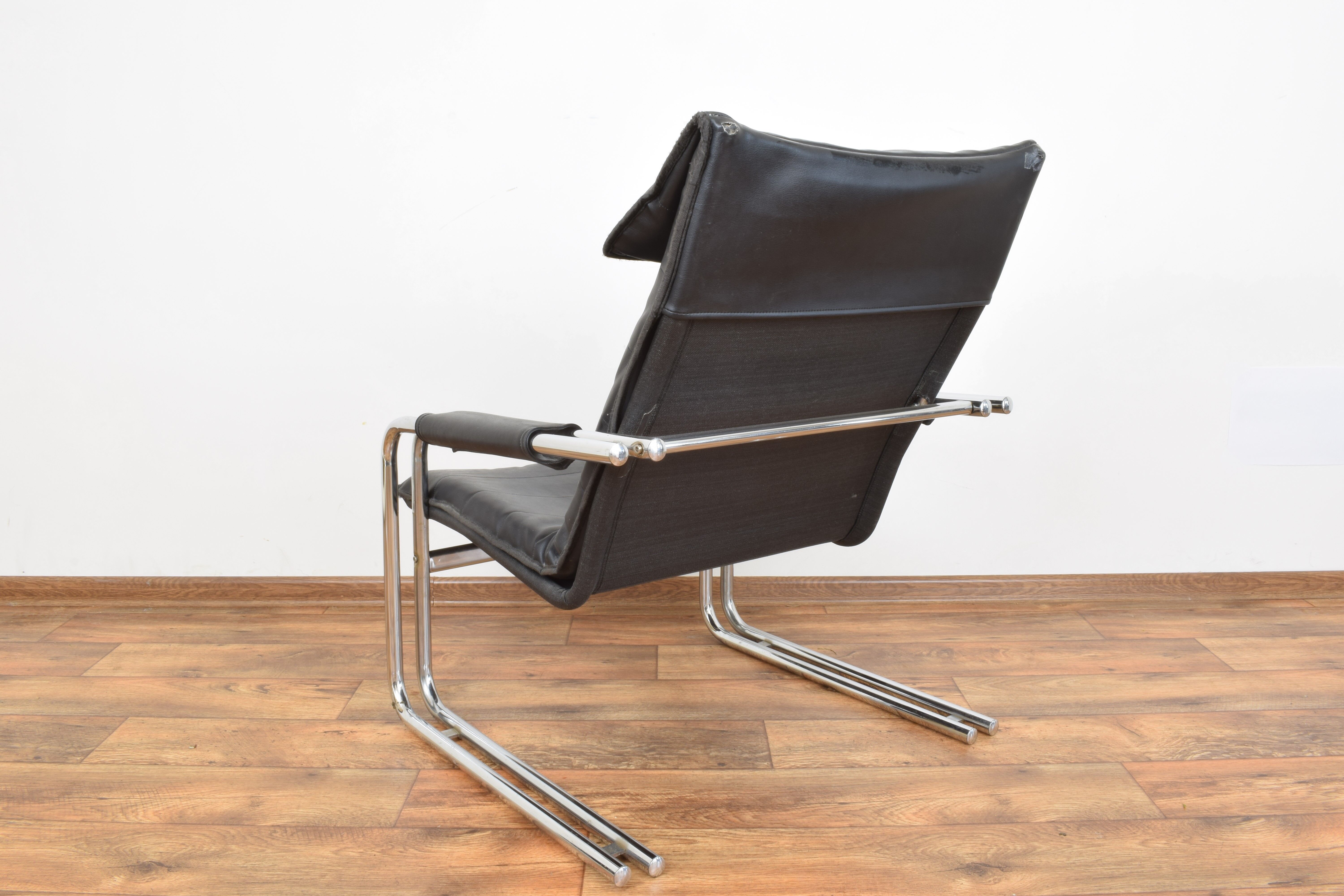 German leather lounge chair, 1970s
