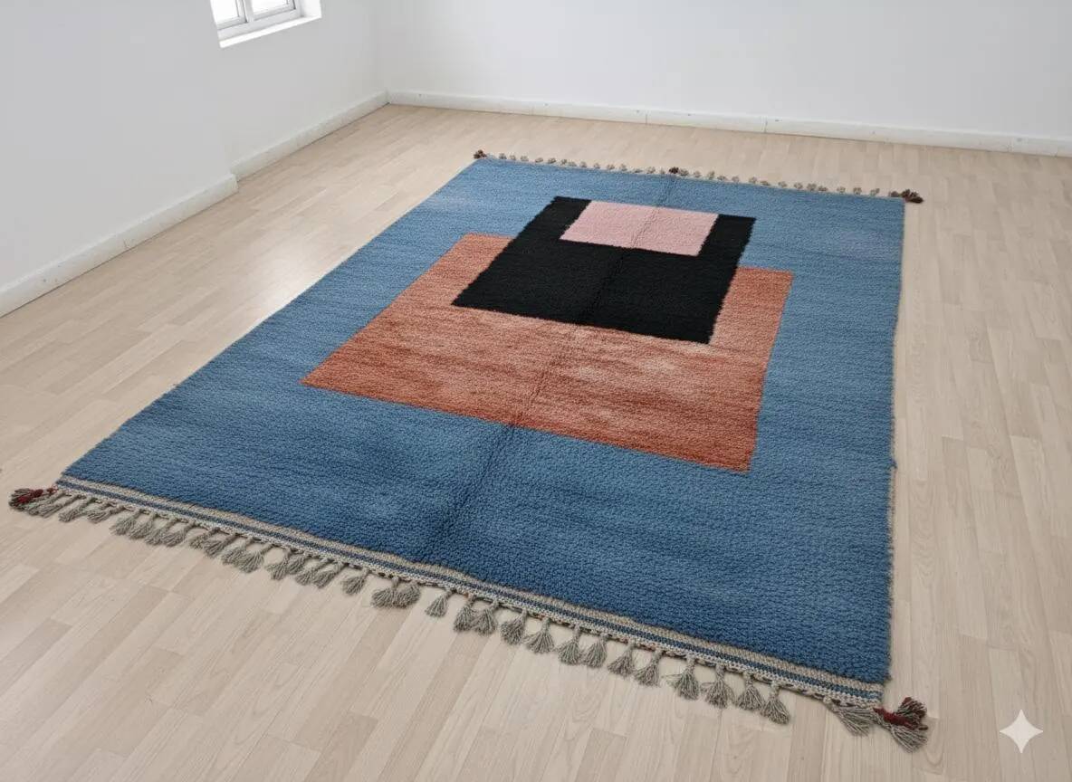 Berber rug in natural wool 3x2 m
