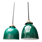 Green opaline pendant lights