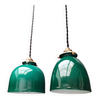 Green opaline pendant lights