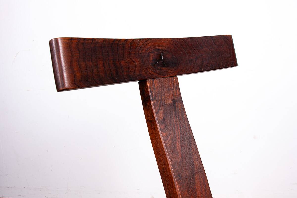 Set of 4 Scandinavian chairs in solid Elm, model T in the style of Olavi Hannin.