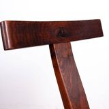 Set of 4 Scandinavian chairs in solid Elm, model T in the style of Olavi Hannin.