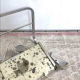 Art deco - coat rack and hat with oxidized mirror