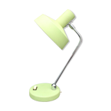 Vintage industrial table lamp, aluminum green shade and base, flexible shade and neck