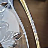 Vintage glass moulded aperitif server with handles and gilding.