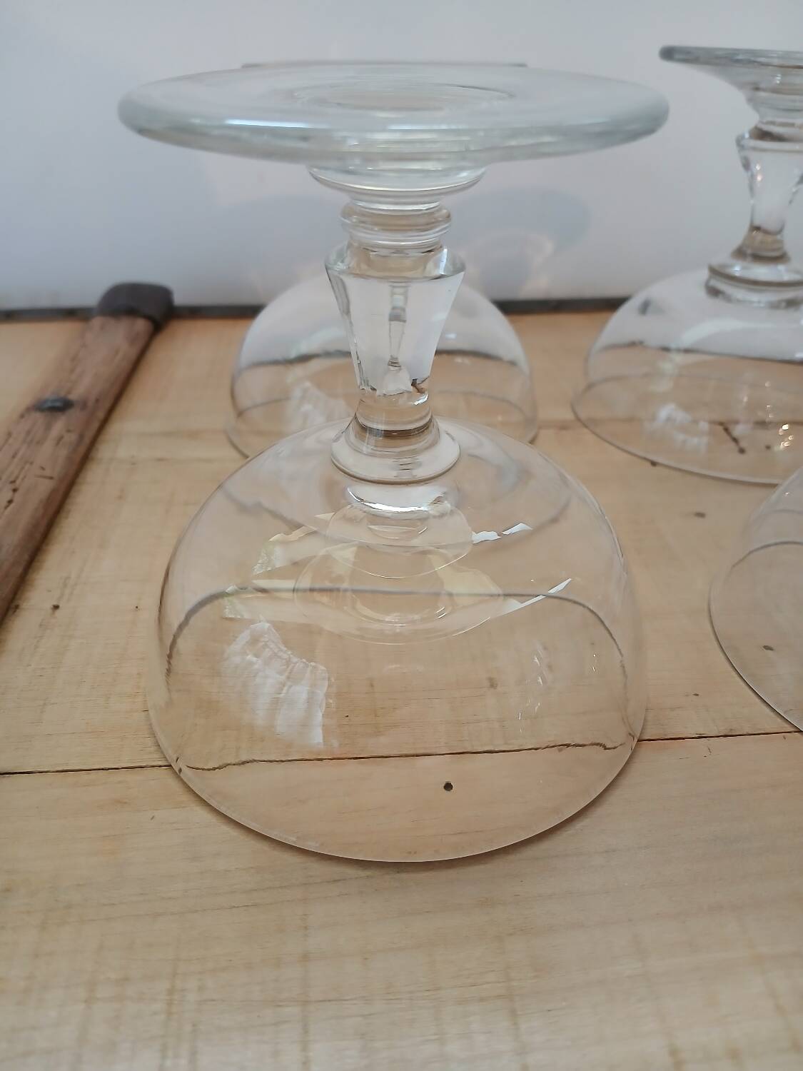 4 antique champagne glasses