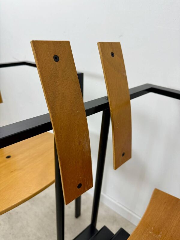 3 anciennes chaises design brut Karl Friedrich Forster modele Trix KFF postmoderne années 70/80