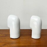 Pafo wall sconces from the Italian space age mid-century in ceramic by Ernesto Gismondi for Artemide, 1970s, set of 2.