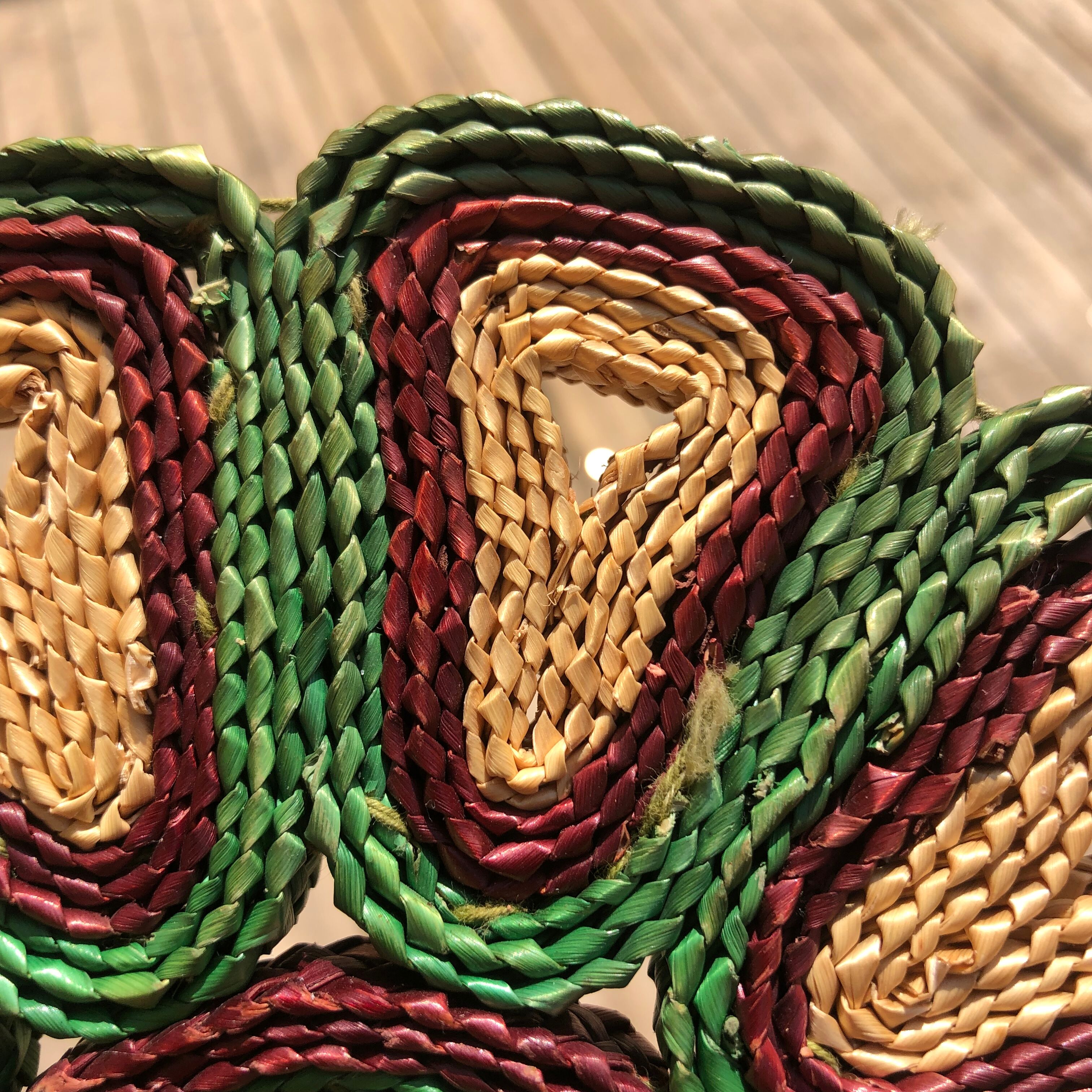 Vintage braided straw underside