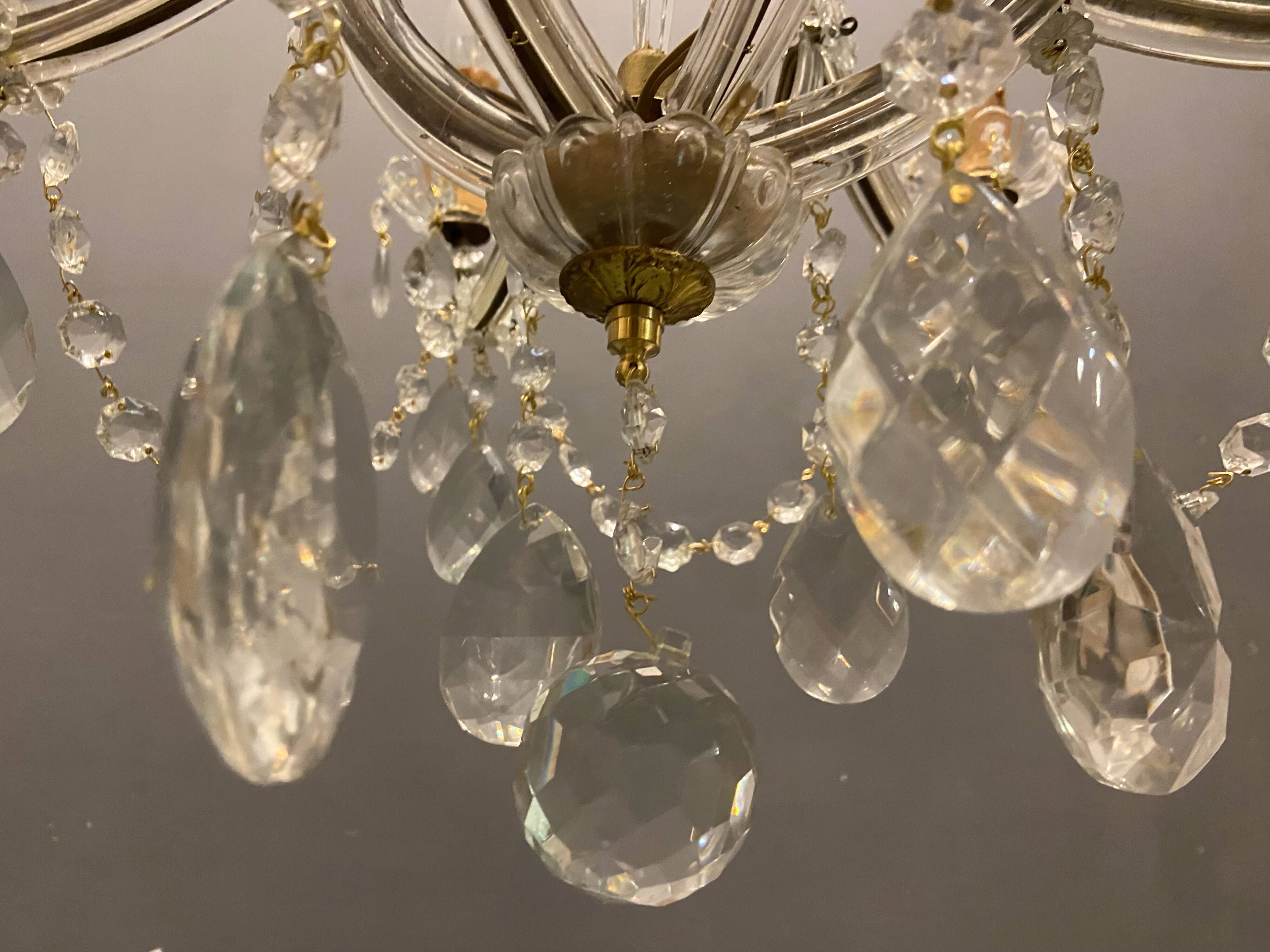 Lustre vintage en cristal 1950