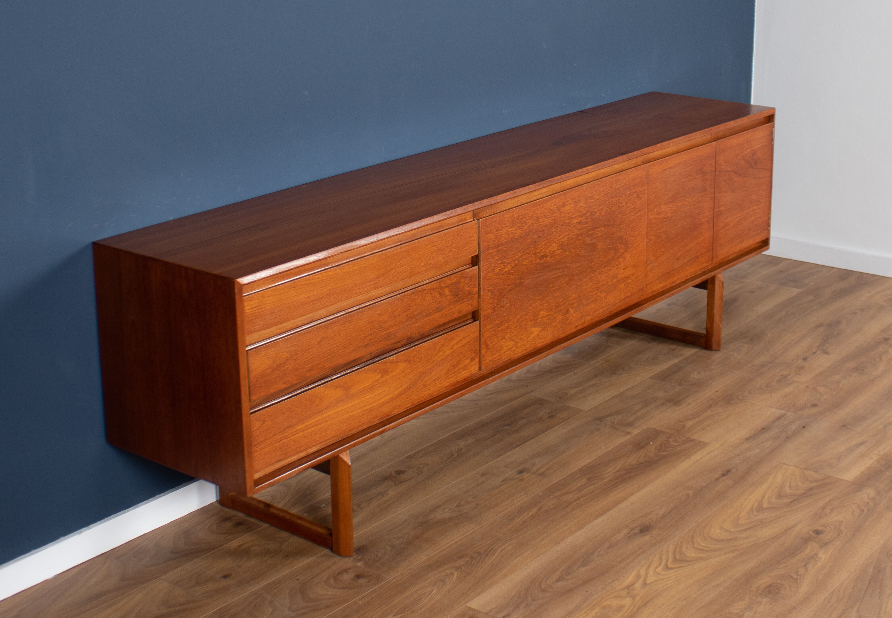 Long retro teak 1960s white & newton 'chilgrove' sideboard