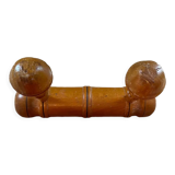 Coat rack with 2 old wooden hooks