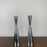 Duo de bougeoir en acier par Erika Pekkari