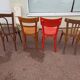 Set of 8 mismatched wooden bistro chairs - vintage