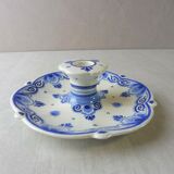 Old ceramic candle holder, Delfts Blauw 1568