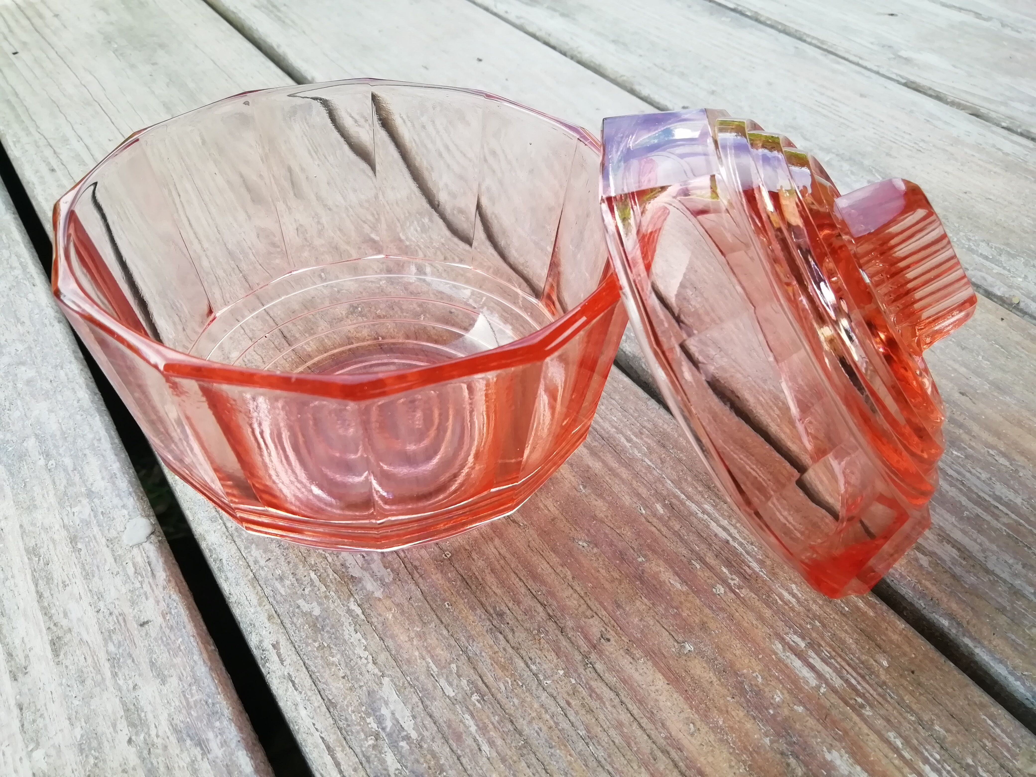 Bonbonnière glass rose