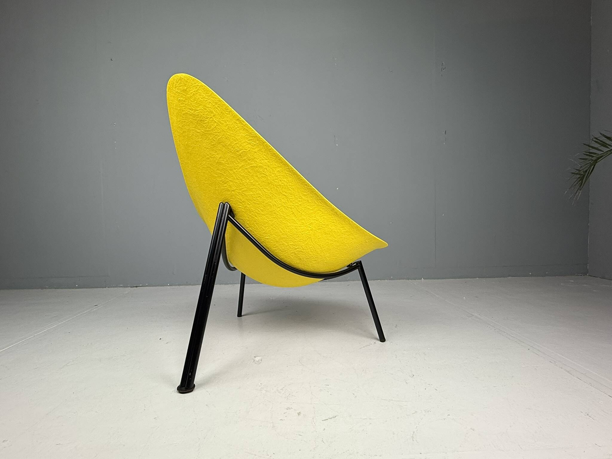 Yellow Tripod Lounge Chair by Ed Merat, France 1956