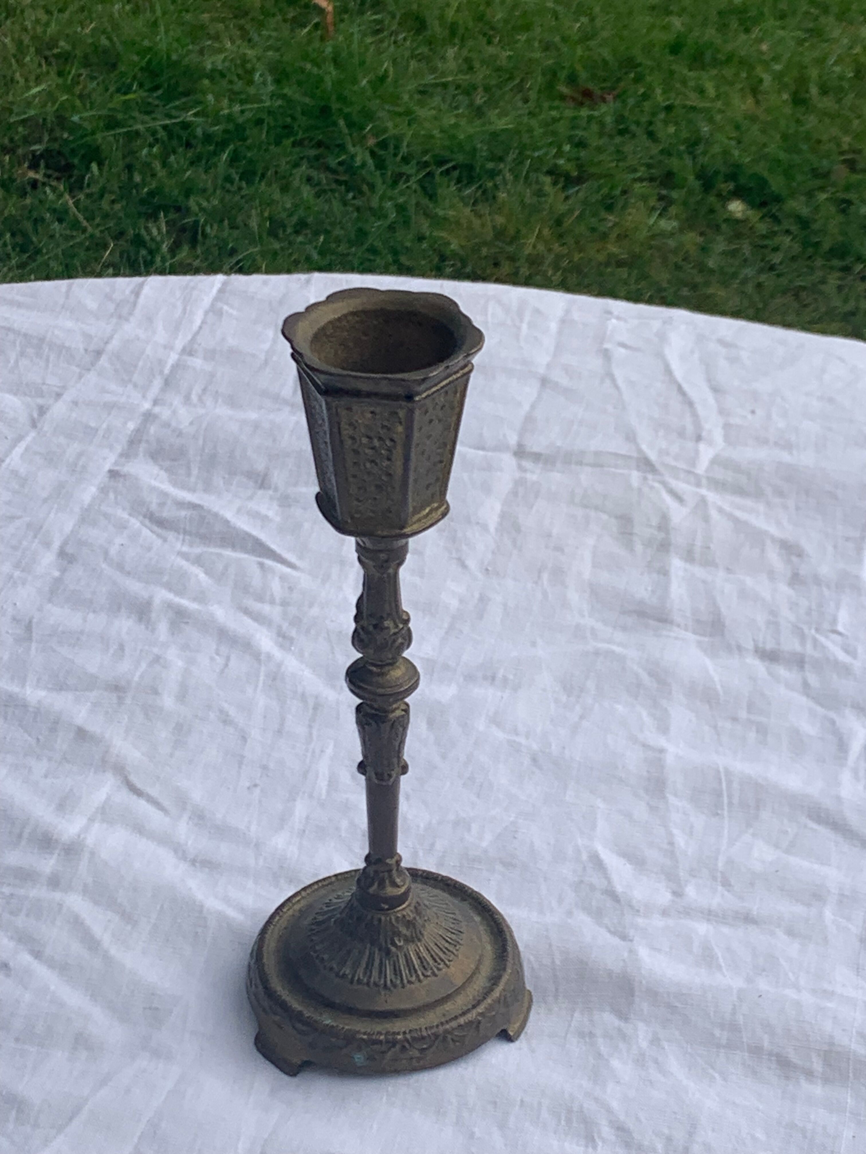 Old brass candle holder