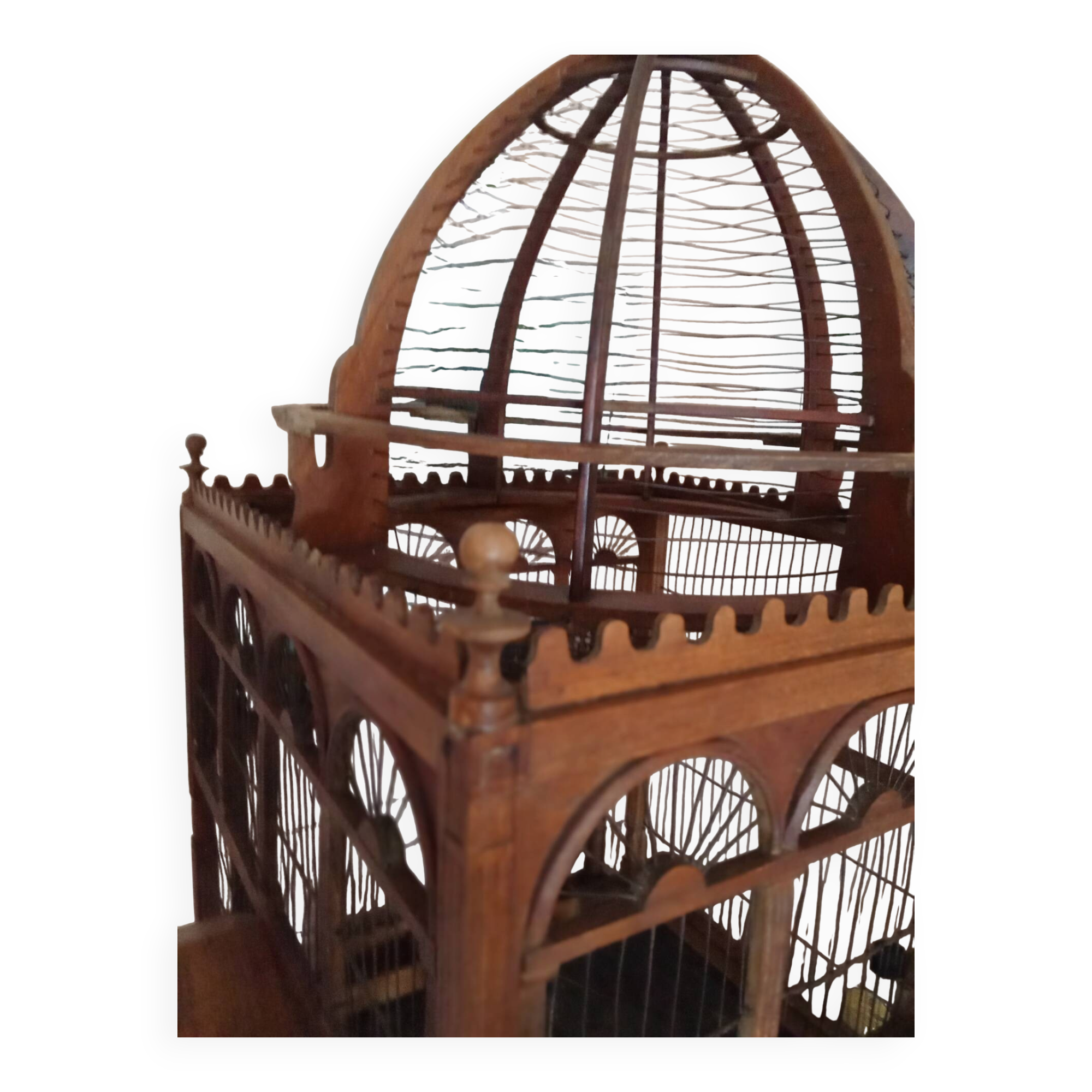 Victorian wooden birdcage