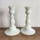 Pair of opaline candlesticks