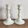 Pair of opaline candlesticks