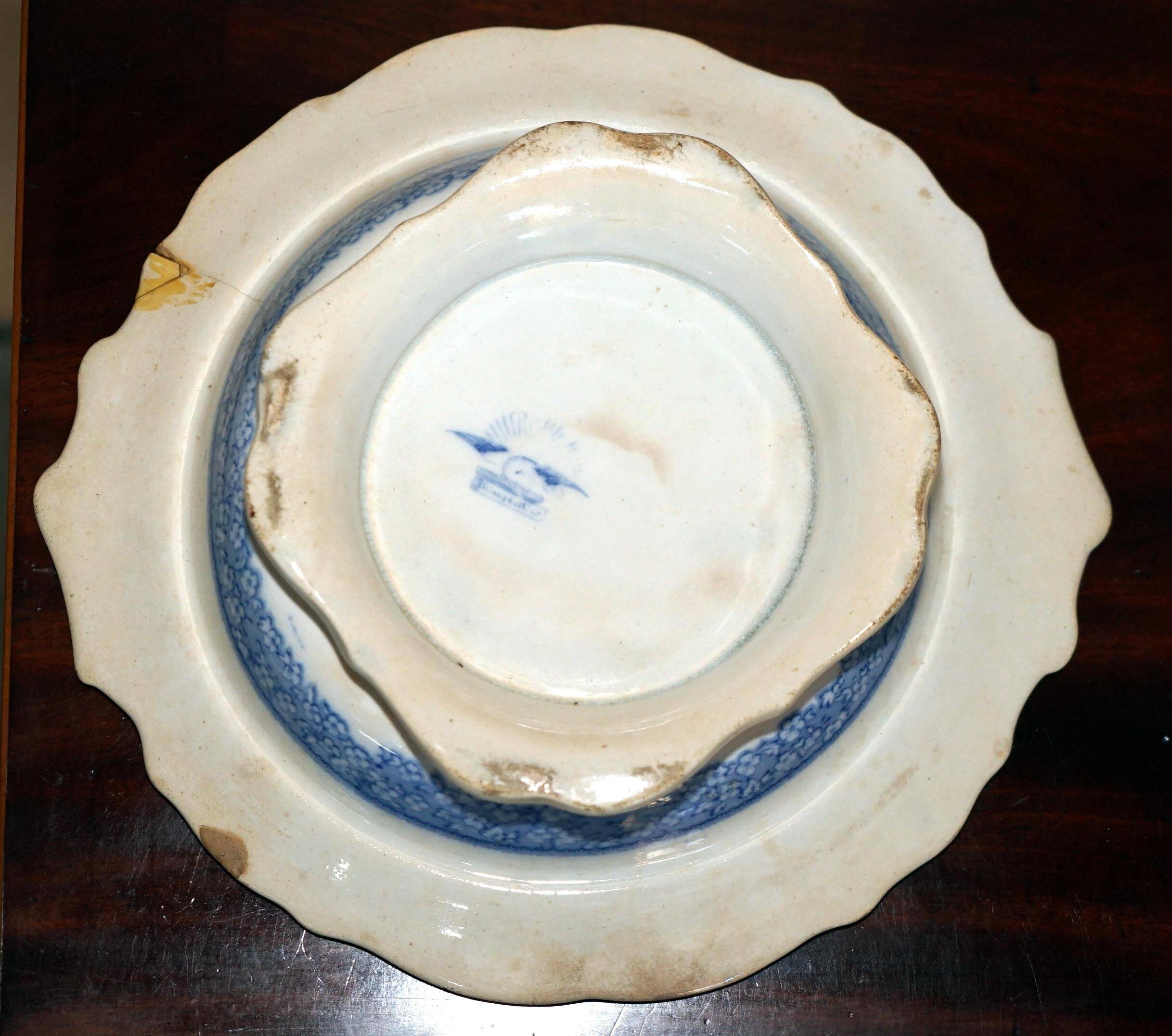 Georgian hardwood washstand with J & MP Bell ceramic bowl.