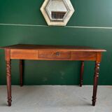 Solid walnut table with one drawer