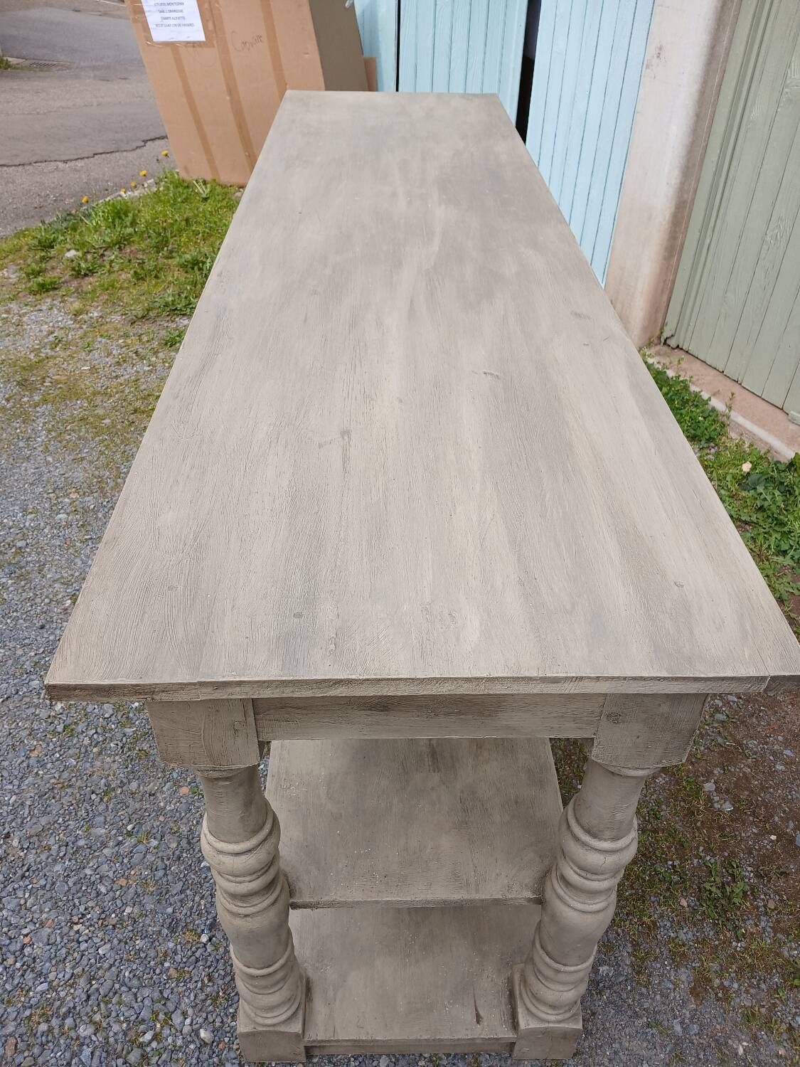 Antique style wooden draper's table