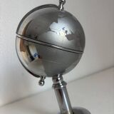 Vintage 1960 cigarette case world map chrome dispenser - 22 x 13 cm