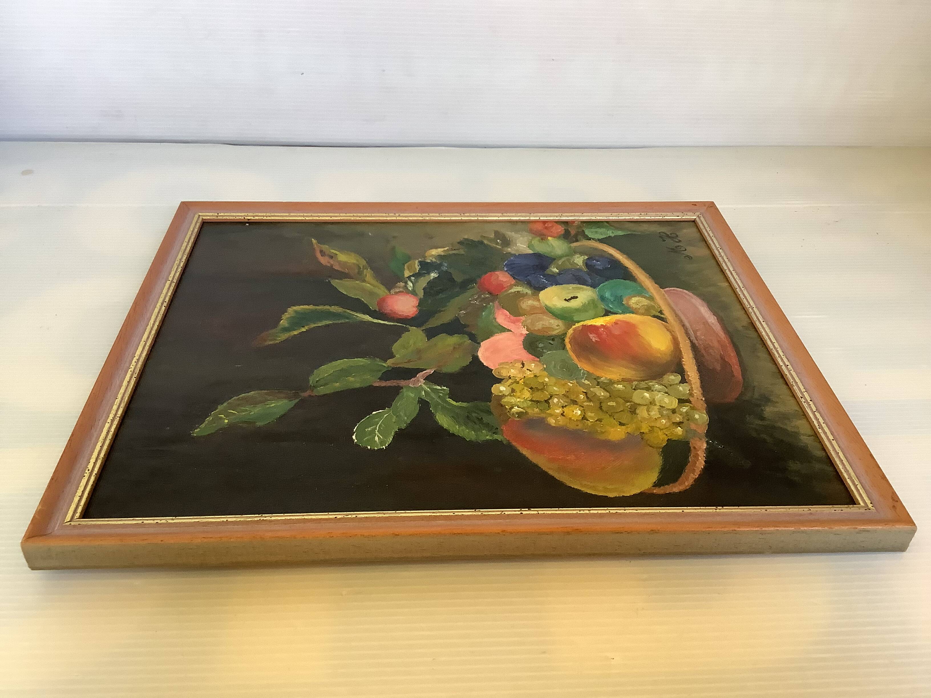 Still life painting oil on canvas signed