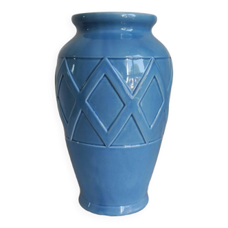 Large blue ceramic vase