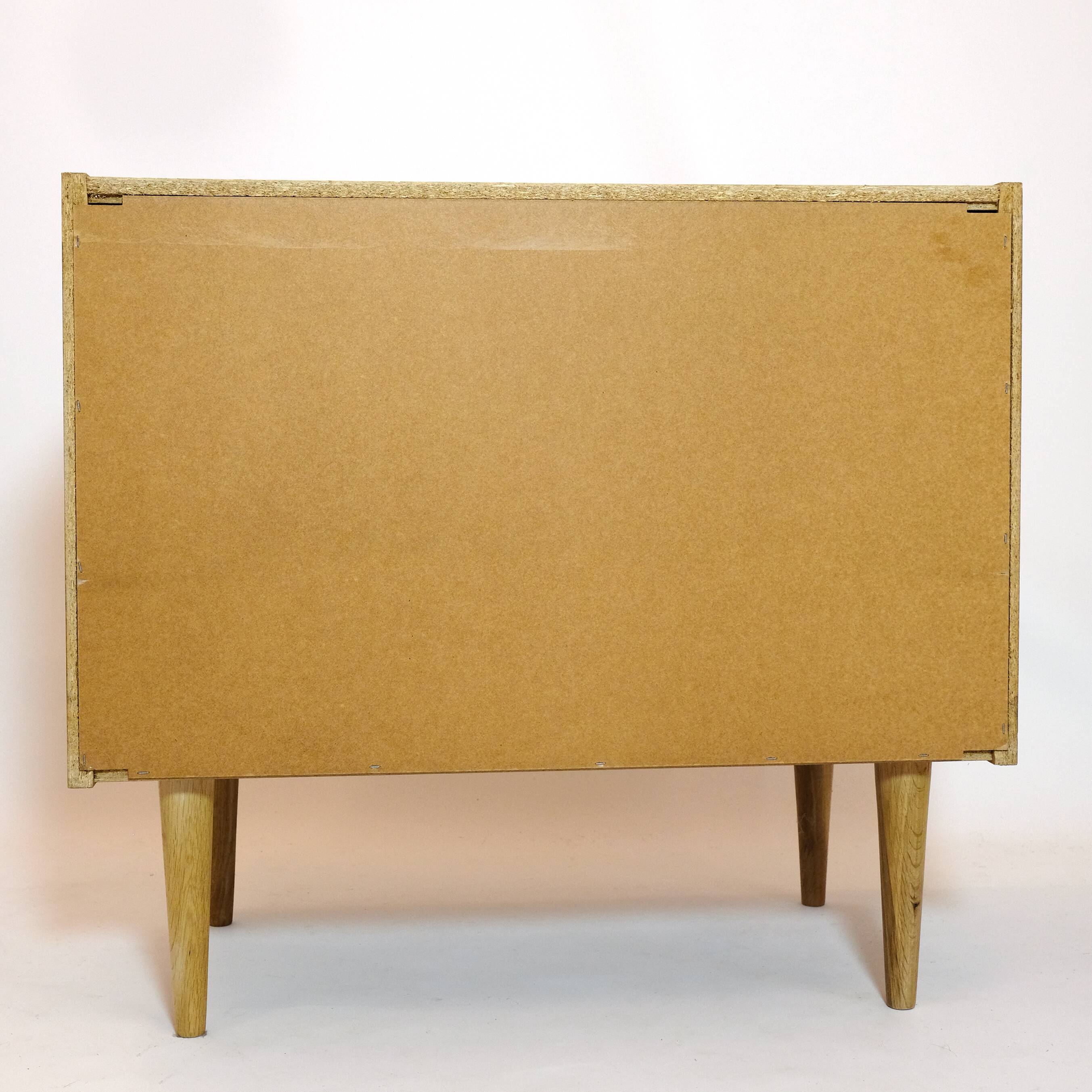 Scandinavian chest of drawers in light wood, 1970s.