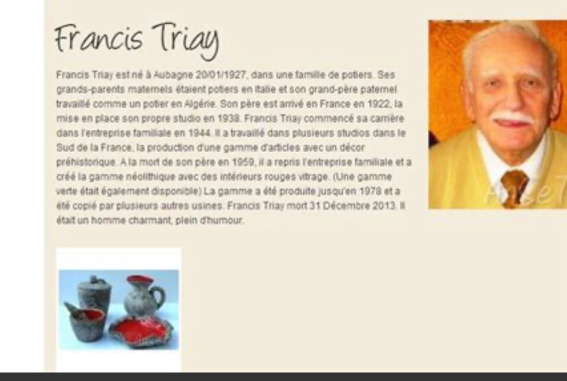 Beautiful anthropomorphic ceramic signed by Francis TRIAY.