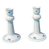 Pair of Vintage Porcelain Candlesticks - Royal Copenhagen Denmark