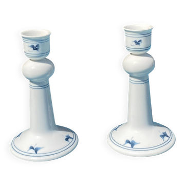 Paire de bougeoirs Vintage en porcelaine - Royal Copenhagen Danemark